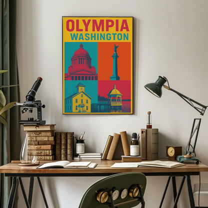 Olympia's Vibrant Charm Captured in Vintage Travel Poster