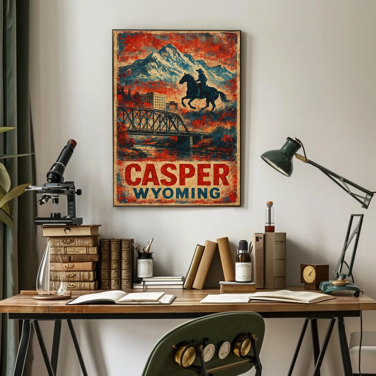 Casper Cityscape Wyoming Landscape Travel Print Photography Realism Museum Quality Wanderlust Poster