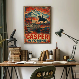 Casper Cityscape Wyoming Landscape Travel Print Photography Realism Museum Quality Wanderlust Poster