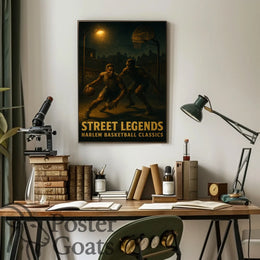Harlem Basketball Classics: Gritty Urban Sports Poster