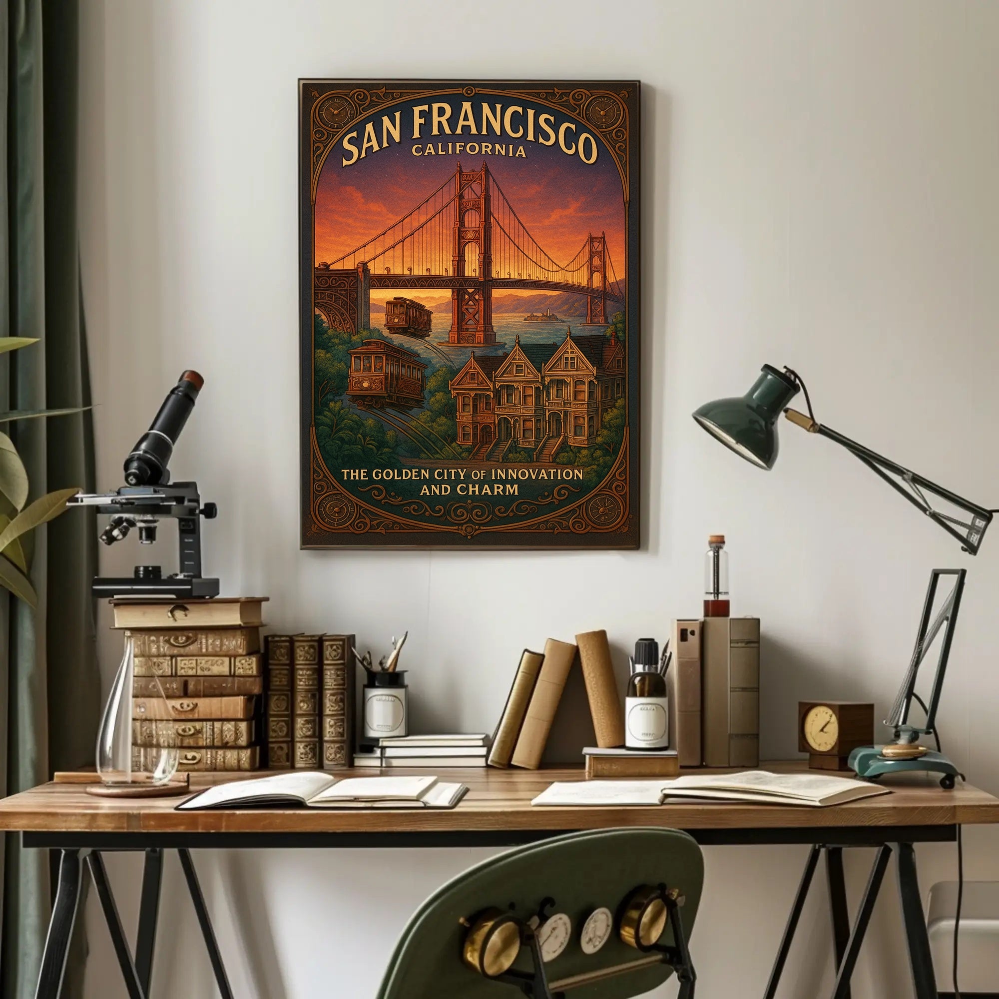 San Francisco Travel Poster Vintage City Wall Art