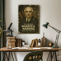 Warren G. Harding 29th President of the United States Damaged Photograph Poster