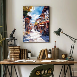 North Macedonia Skopje Old Bazaar Street Scene Poster