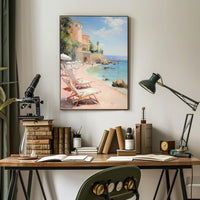 Serene Mediterranean Beach Escape Travel Poster