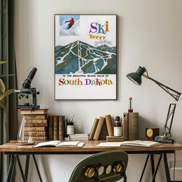 Terry Peak Ski Adventure Vintage Travel Poster PosterGoat