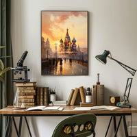 Saint Basil's Cathedral at Sunset: Cultural or Heritage Poster