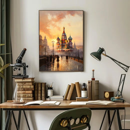 Saint Basil's Cathedral at Sunset: Cultural or Heritage Poster