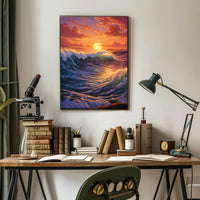 Serene Ocean Sunset Artistic Poster
