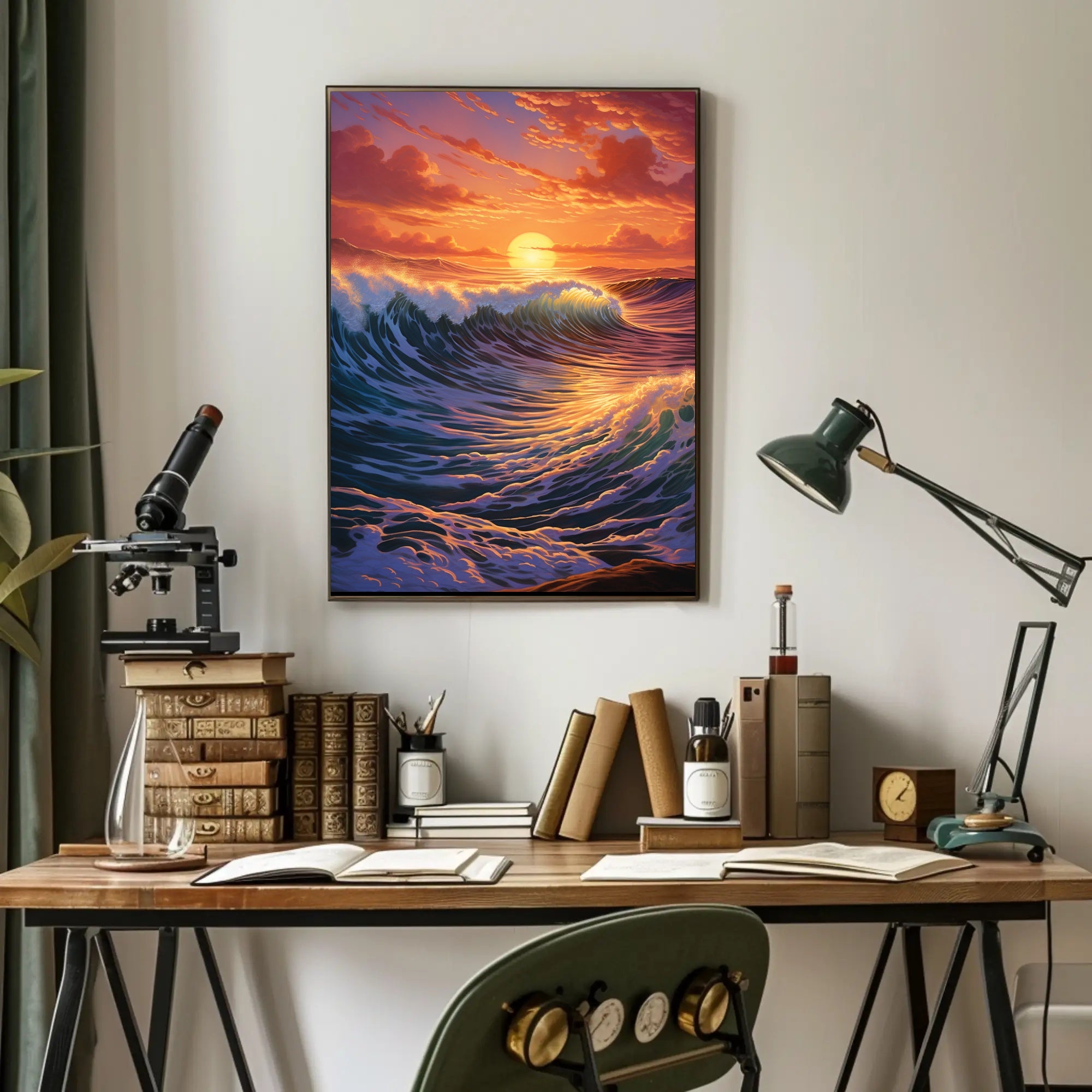 Serene Ocean Sunset Artistic Poster