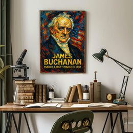 James Buchanan 15th President of the United States Glitch Hop Art Poster