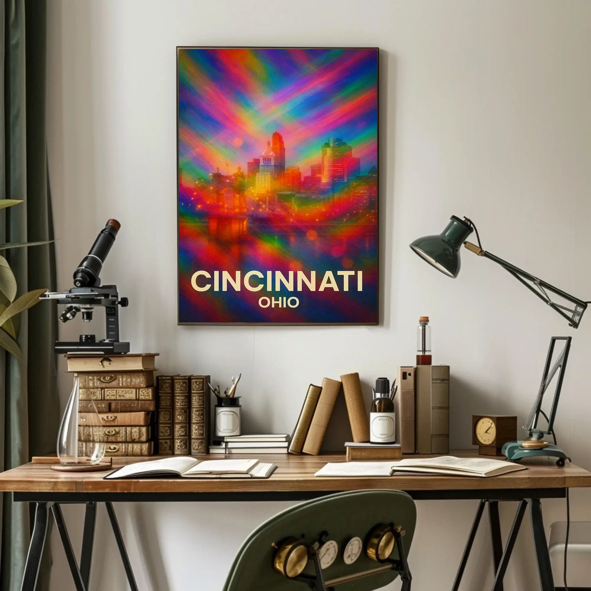 Vibrant Cincinnati Pop Art Wanderlust Poster