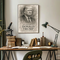 Donald Trump 47th President Iconic Patriotic Portrait Scenic Leadership Bold American Heritage Decor Gift Poster