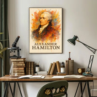 Alexander Hamilton Patriotic Watercolor Art Poster