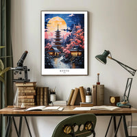 Kyoto Nightscape: Tranquil Beauty Cultural or Heritage Poster PosterGoat