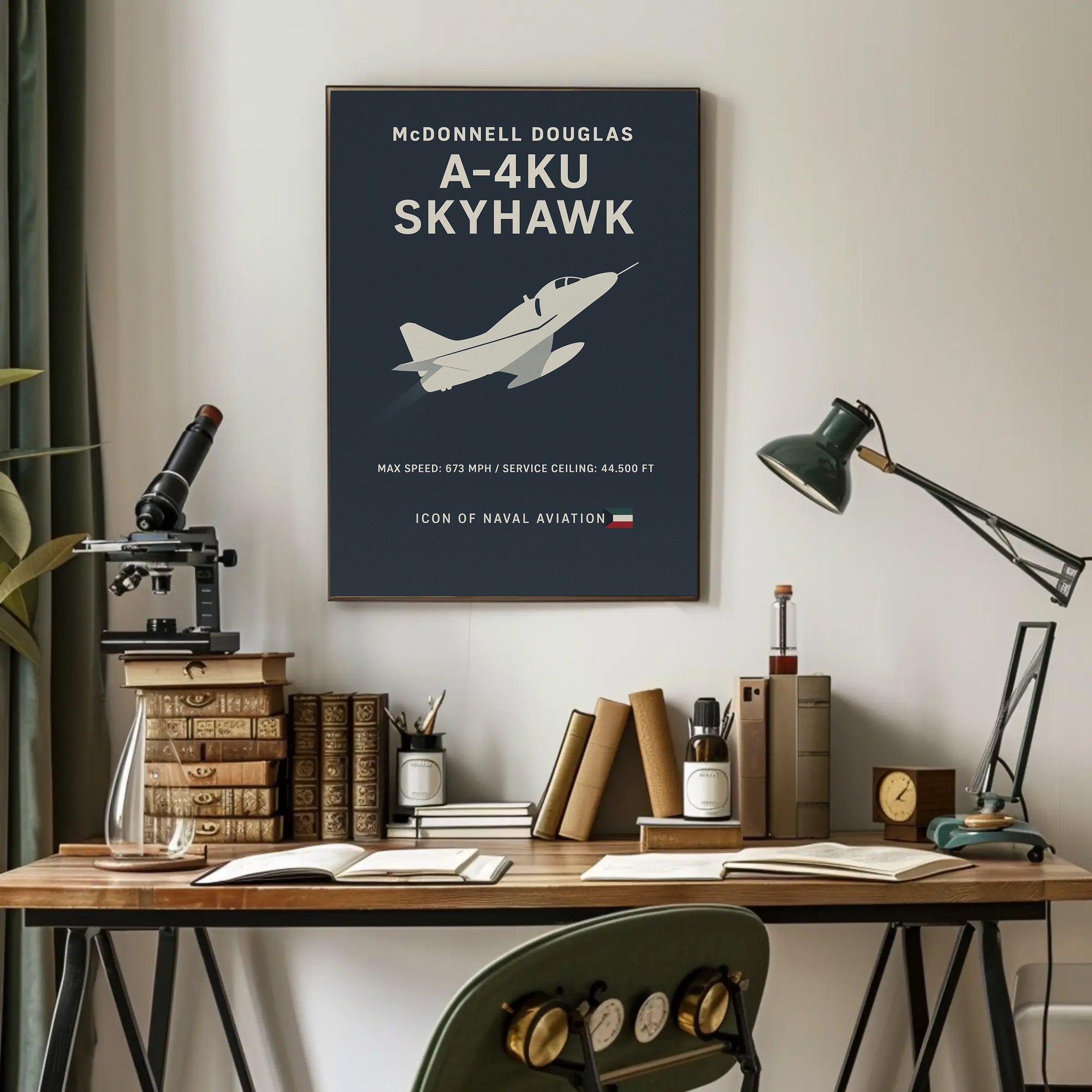 A-4KU Skyhawk Military Aviation Icon Poster PosterGoat