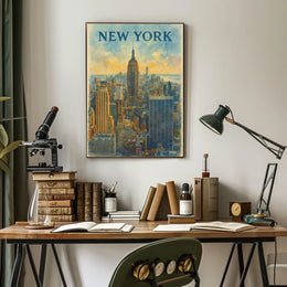 New York Water Color Poster