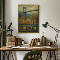 Portland Winter In The Rose City Poster