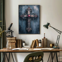Gothic Cross With Jewels Poster