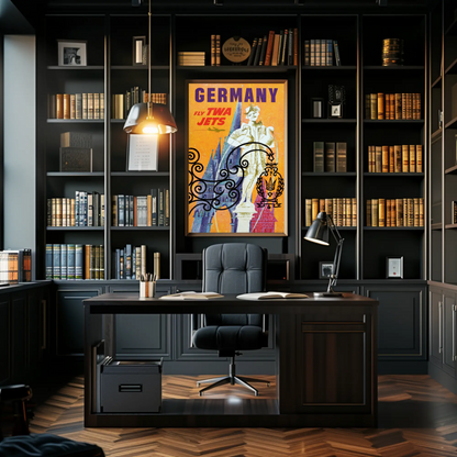 Fly TWA to Germany Travel Poster by David Klein