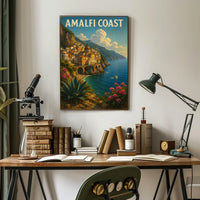 Amalfi Coast Poster Wall Art Coastal Decor Museum Quality
