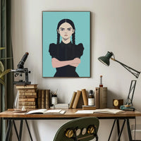 Gothic Girl Braided Hair Serious Poster