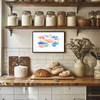 Abstract Rainbow Clouds: Modern Pastel Art Poster
