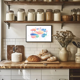 Abstract Rainbow Clouds: Modern Pastel Art Poster