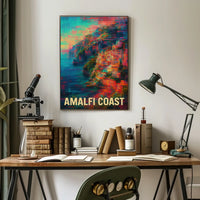 Amalfi Coast Vibrant Escape Poster Coastal Wall Art