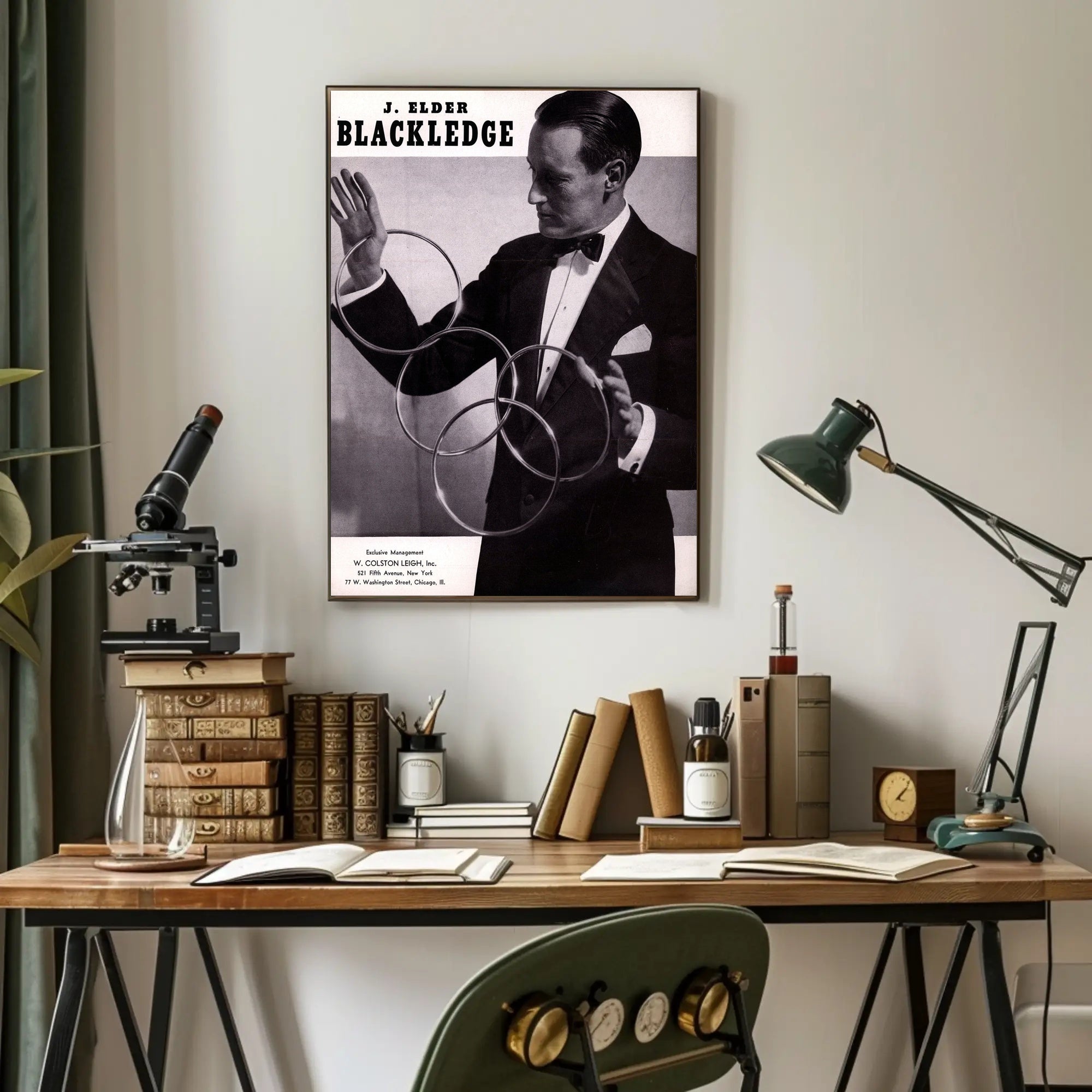 Vintage Magician Illusionist Poster from Mid-20th Century Era