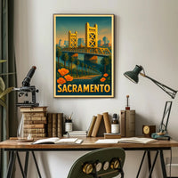 Sacramento Skyline Poster Modern City Wall Art