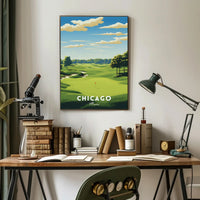 Chicago Golf Course Scenic Travel Poster