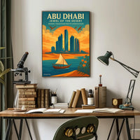 Abu Dhabi Harmony Modern Cityscape Travel Poster