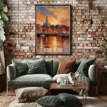 Vintage Poster - Rhode Island Harbor United States