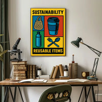 Sustainability Reusable Items Poster