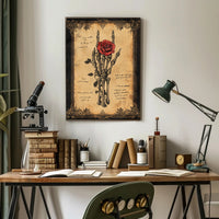 Skeleton Hand With Rose Poster