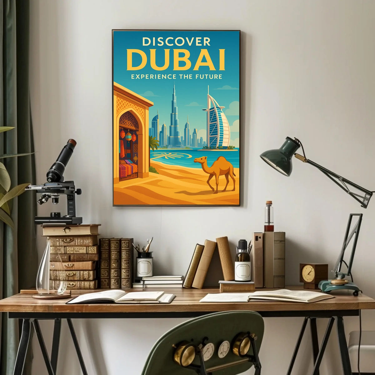 Dubai City Poster Modern Skyline Art For Travel Lovers