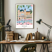 Seville Architectural Illustration Poster PosterGoat