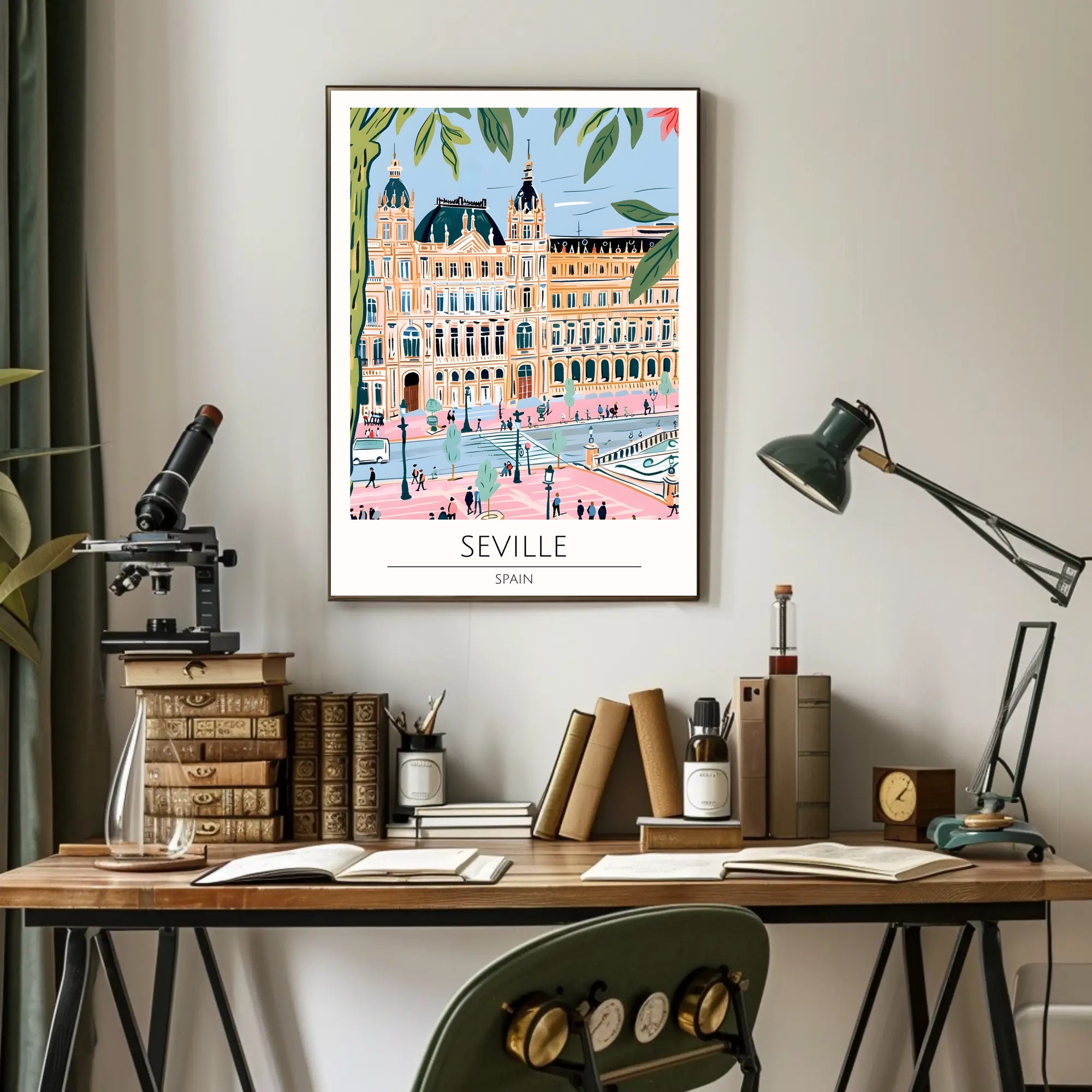 Seville Architectural Illustration Poster PosterGoat