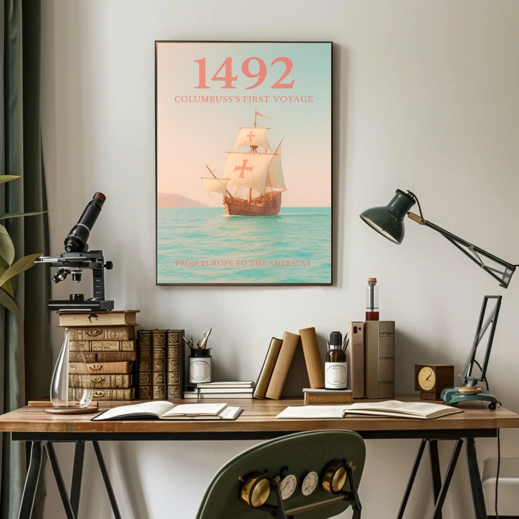1492 Columbuss First Voyage Poster