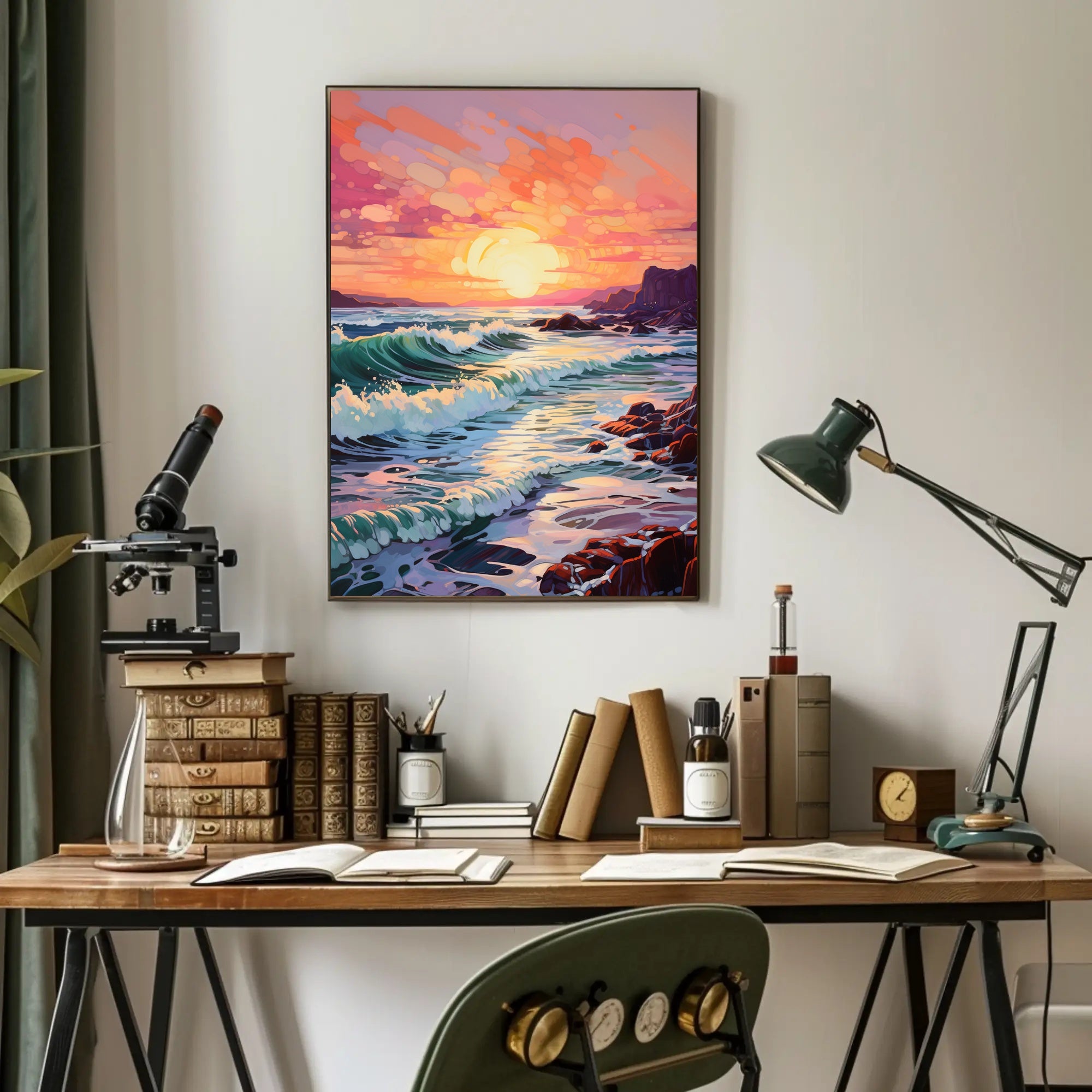 Vibrant Coastal Sunset Poster PosterGoat