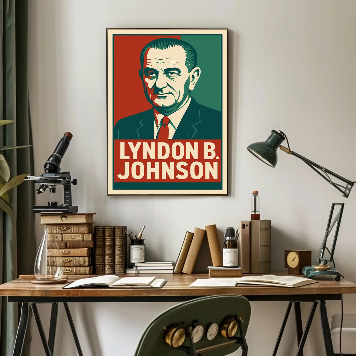 Lyndon Johnson Presidential Portrait Photography Poster