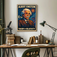 Albert Einstein Relativity Theory Vintage Science Decor Cosmic Physics Wall Art Poster
