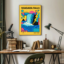 Niagara Falls New York Modern Abstract Poster
