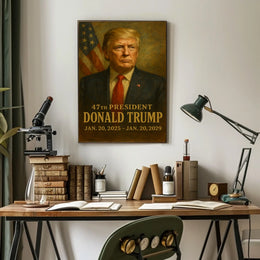 Patriotic Trump 47th President Vintage Scenic Poster