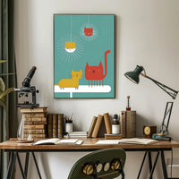 Whimsical Feline Friends Poster