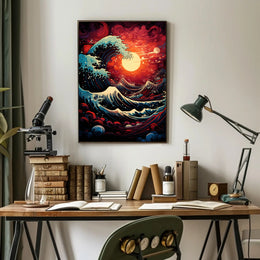 The Great Wave At Sunset Poster PosterGoat