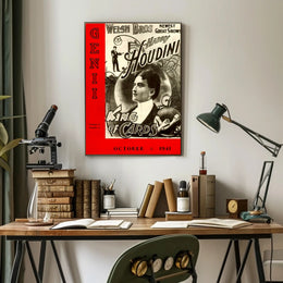 Harry Houdini Vintage Magic Show Cultural Poster