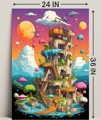 Fantasy Tower In A Dreamscape Poster PosterGoat