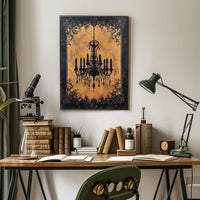 Vintage Chandelier Art Print with Luxurious Details Poster