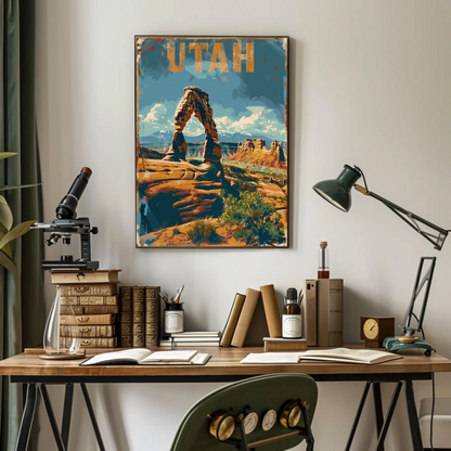 Utah Arches National Park Landscape Travel Poster